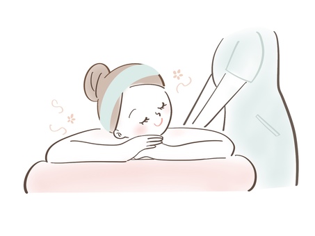 エステを受ける女性 エステを受ける女性 女性,人物,ゆるい,手書き,挿絵,エステ,リラックス,美容,マッサージ,サロンのイラスト素材