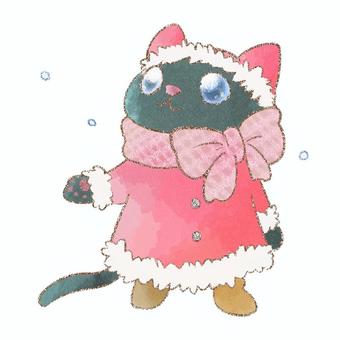 Illustration, cat, snow, winter, 