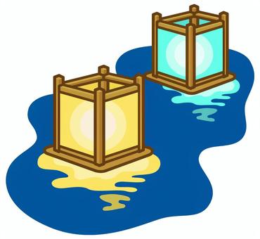 精霊流し 精霊流し,灯篭流し,灯篭,お盆,風習,伝統,行事,川,水面,夏のイラスト素材