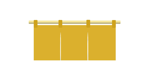 のれん　3枚　黄色 のれん,店,商店,和風,フレーム,暖簾,老舗,シンボル,入り口,店舗のイラスト素材