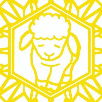 シームレスなモザイク　干支 未　o  未,羊,ヒツジ,干支,動物,正月,線,バックグラウンド,モザイク,六角形のイラスト素材