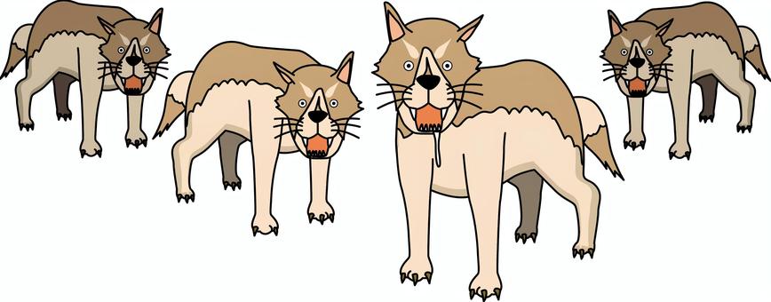 狼群れ　 狼,複数,群れ,獣,威嚇,動物,猛獣,狂暴,狩り,デフォルメのイラスト素材