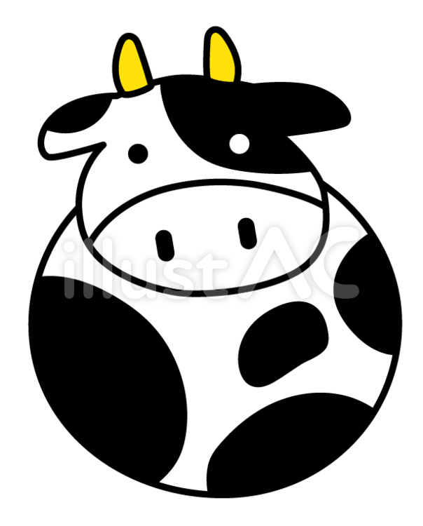 まるいウシイラスト No 無料イラストなら イラストac