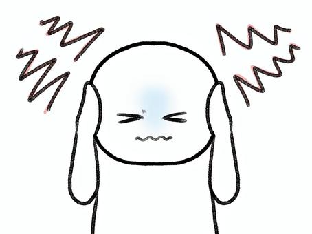 騒音に耳を塞ぐ棒人間 棒人間,人物,騒音,パニック障害,暴言,手描き,落書き,表情,黒,シンプルのイラスト素材