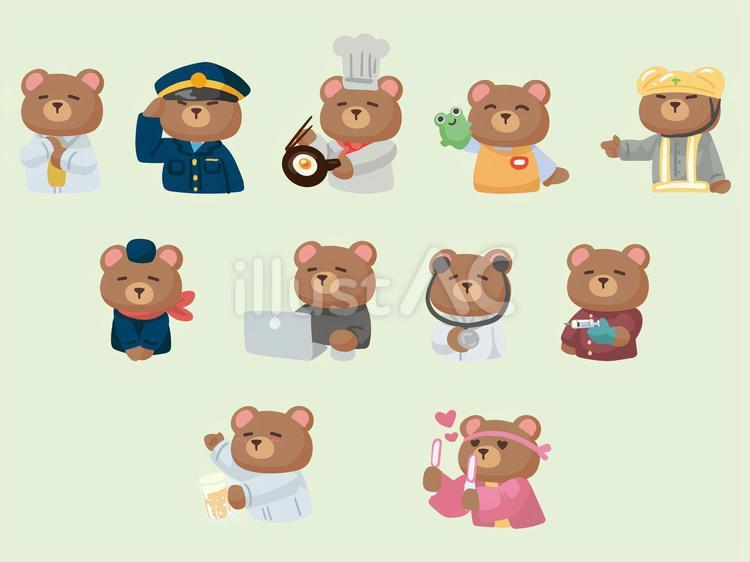 Free Vectors | Working Bear Set