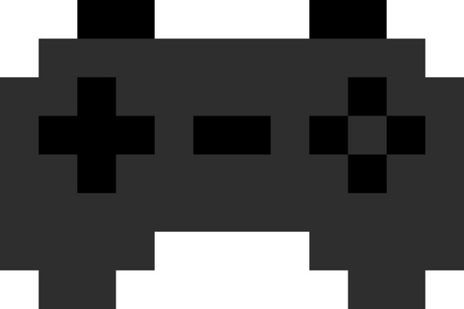 ゲームコントローラーのドットアイコン アイコン,装飾,ドット,ドット絵,ピクセルアート,ゲーム,コントローラー,ガジェット,モノクロ,背景透過のイラスト素材