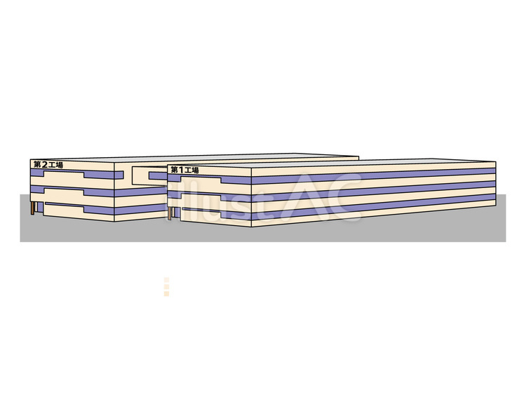 工場（２棟構成） 工場,製造,生産のイラスト素材