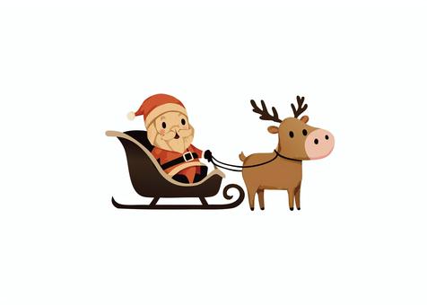 サンタクロースとトナカイ サンタ,サンタクロース,顔,頭,サンタさん,クリスマス,１２月,１２月２５日,冬,ヒゲのイラスト素材