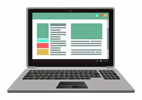 PC素材（ホームページ画面） pc,pcイラスト,ホームページ,ホームページ画面,hp,hp画面のイラスト素材