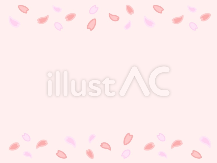 可愛い春の桜花びら横フレーム（ピンク） 桜,桜素材,さくらのイラスト素材