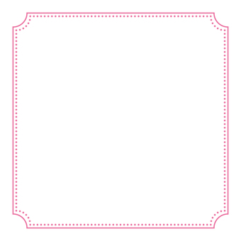 角丸へこみフレーム正方形 ピンク ドット 角丸,へこみ,フレーム,枠,ラインフレーム,ライン,ドット,シンプル,正方形のイラスト素材