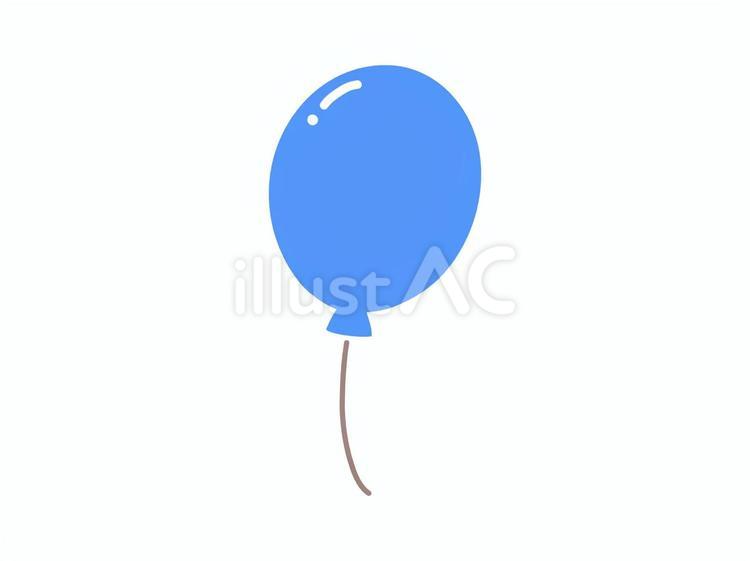 青い風船のイラスト素材 風船,青,かわいいのイラスト素材