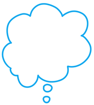 青枠もこもこ吹き出し 吹き出し,妄想,もこもこ,想像,セリフ,漫画,フレーム,枠,装飾,タイトルのイラスト素材