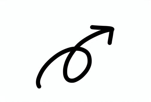 手描きのやじるし（黒） やじるし,手描き,シンプル,黒,説明,注目のイラスト素材