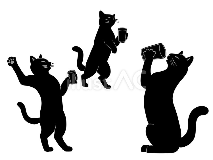 宴会を楽しむ猫たち 宴会,賑わい,飲み会のイラスト素材