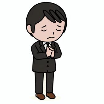 祈る人 祈り,追悼,別れ,悲しみ,哀悼,弔い,静寂,宗教,信仰,儀式のイラスト素材