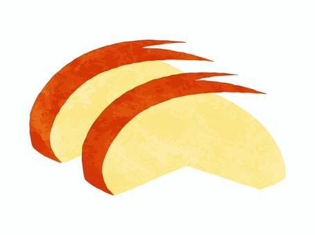 うさぎ形の赤リンゴ_水彩風 リンゴ,赤リンゴ,果物,食べ物,うさぎ,カット,水彩風,かわいい,イラスト,ベクターのイラスト素材