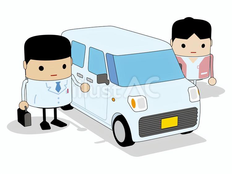 訪問診療_2D調A 訪問診療,在宅医療,往診のイラスト素材