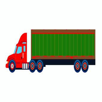 乗り物 093 トラック,コンテナ,大型トラック,車,車両,貨物,輸送,配送,運搬,赤いのイラスト素材