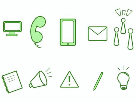 ビジネスアイコン　緑 ビジネス,仕事,会社,アイコン,線画,ピクトのイラスト素材