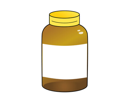 薬の茶色い瓶のイラスト 薬,サプリ,漢方薬,サプリメント,瓶,漢方,茶色,シンプル,イラスト,挿絵のイラスト素材