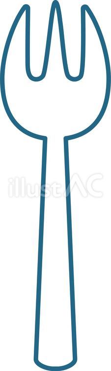 食器　フォーク　食事　シンプル　青 食器,フォーク,食事のイラスト素材