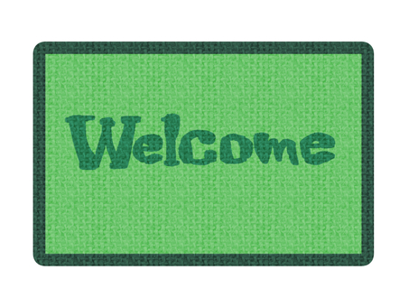 玄関マット　緑 玄関,マット,ラグ,インテリア,小物,緑,黄緑,生活,暮らし,ワンポイントのイラスト素材