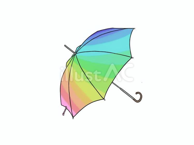雨の日(梅雨)にさすカラフルな傘(カサ) 傘,雨,梅雨のイラスト素材