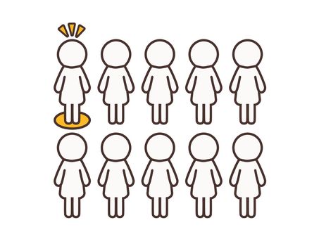 Illustration, 10 persone, una persona, rapporto, 