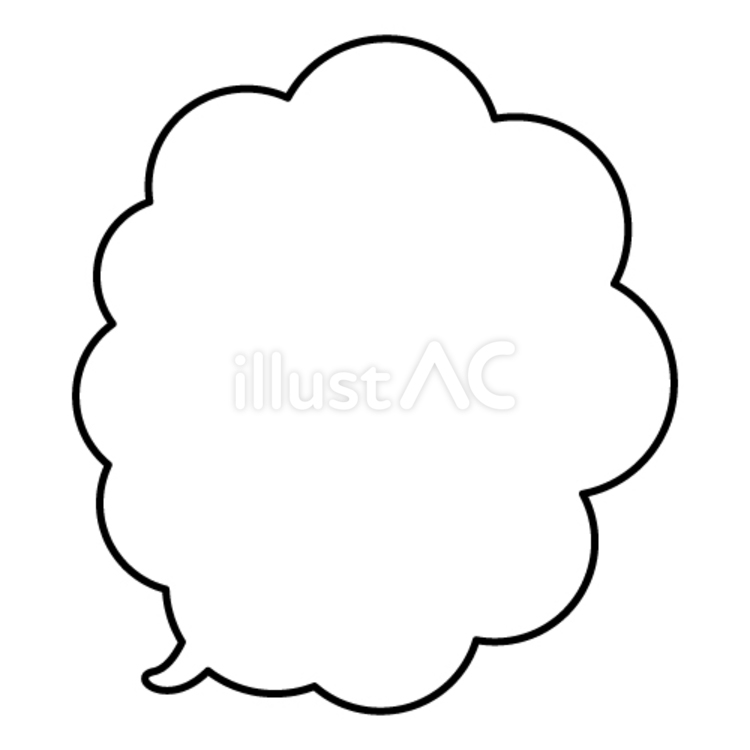 漫画のふきだし　もこもこ ふきだし,もこもこ,漫画のイラスト素材