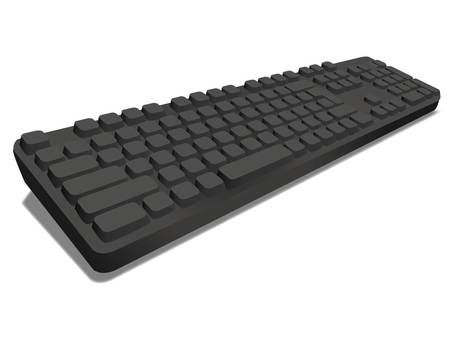 Black PC keyboard seen from diagonally left front, JPG and PNG Black PC keyboard seen from diagonally left front, keyboard, computer, pc, JPG and PNG