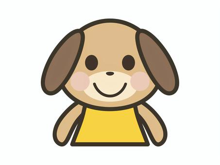 笑顔のかわいい犬キャラの上半身 犬,かわいい,笑顔,動物,キャラクター,シンプル,笑う,ポップ,コミカル,子供のイラスト素材