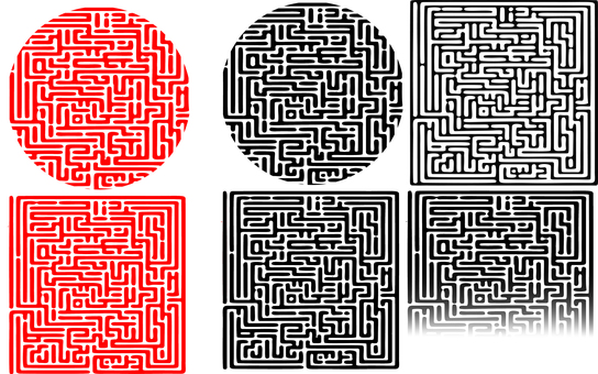 迷路風中華模様 迷路,迷路風,中華,中華模様,印鑑,ic回路,電子回路,脳,配電図,指紋のイラスト素材