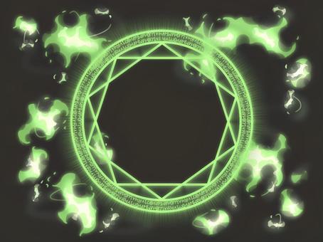 綠焰型魔法陣, JPG 綠焰型魔法陣, 魔術, 召喚, 簡單, JPG