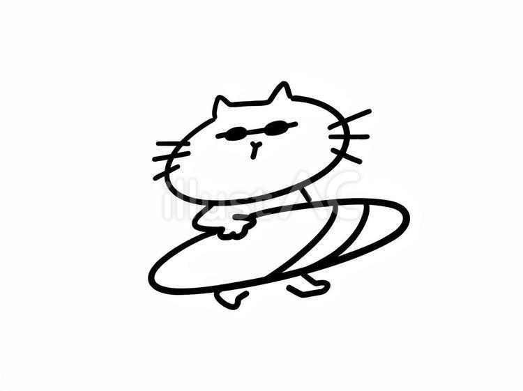 サーファー　猫 アイコン,サーファー,猫のイラスト素材
