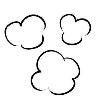 手描き風の湯気　線画 湯気,蒸気,出来立て,炊き立て,手書き,線画,モノクロ,ワンポイント,あしらい,鍋のイラスト素材