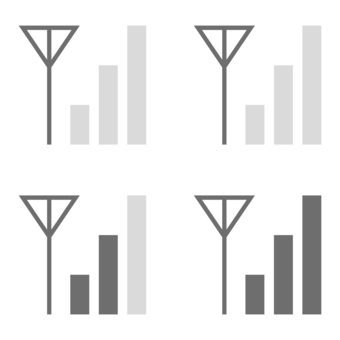 電波アイコン グレー 電波,アイコン,携帯電話,スマートフォン,スマホ,通信,ネットワーク,インターネット,サイン,アンテナのイラスト素材