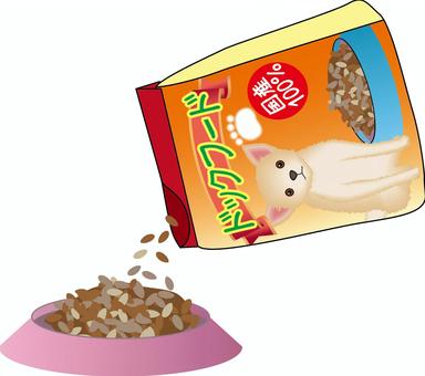 ドッグフード　　 ドッグフード,餌,食事,犬用,ペット,袋,用意,リアルのイラスト素材