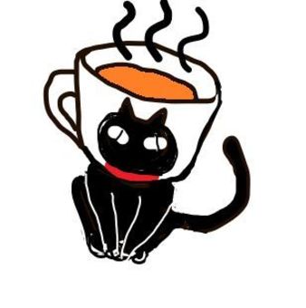 ブラックいかがですか ブラック,コーヒー,キャット,カップ,湯気のイラスト素材