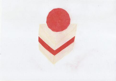 ショートケーキ001 ショートケーキ,色鉛筆,お誕生日,お祝い,お菓子のイラスト素材