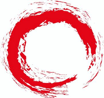 筆丸フレーム 赤 筆丸フレーム 赤 筆丸,年賀状,枠,筆,和風,円,丸,フレーム,毛筆,丸枠のイラスト素材