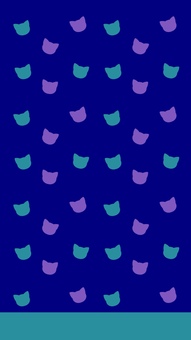 ネコの顔のシルエット壁紙_ブルー ネコの顔のシルエット壁紙_ブルー 動物,猫,縦長背景,縦長,かわいい,手書き,青,緑,スマホ,スマホ壁紙のイラスト素材