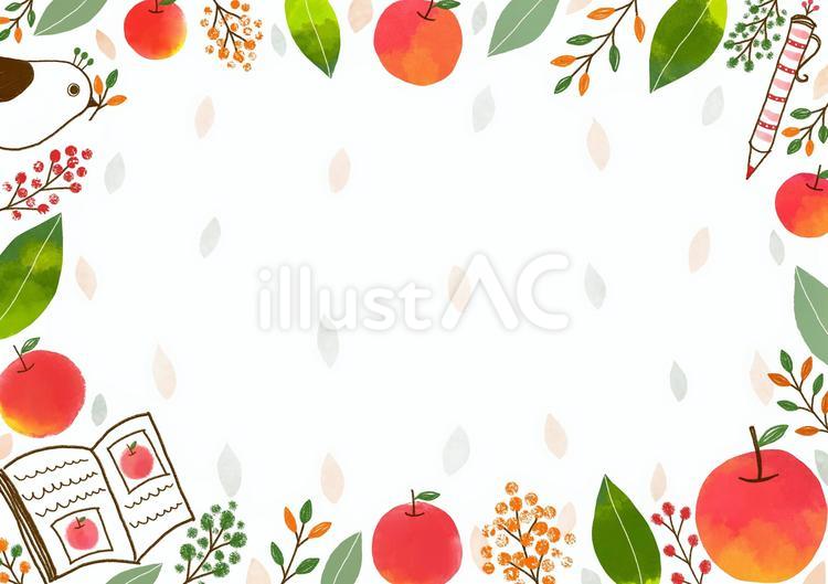 りんごな日記2 りんご,日記,葉っぱのイラスト素材