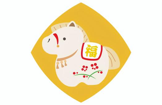 2026年午年の年賀状カットイラスト　6 午年,午,2026,2026年,馬,馬年,年賀状,お正月,１月,冬のイラスト素材