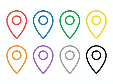 マップピンのラインアイコンセット マップピン,マップ,アイコン,ピン,位置,地図,案内,スポット,目的地,場所のイラスト素材