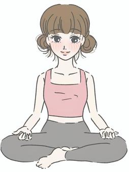 ヨガをする女性 ヨガ,健康,体操,女性,瞑想,人物,ビューティー,ビューティ,美容,ヘルスケアのイラスト素材