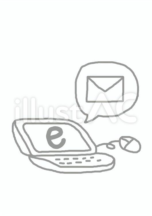 Eメール　computer パソコン,応募,メールのイラスト素材