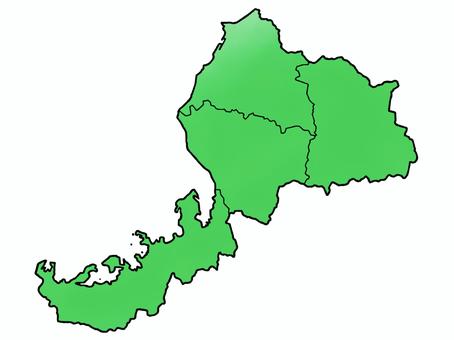 Illustration, fukui-ken, fukui, map, 