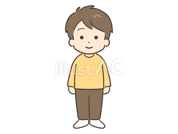 笑顔で正面を向いている全身姿の男性 男性,男,笑顔のイラスト素材