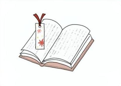 本と栞(秋) 本と栞(秋) 本,読書の秋,ワンカット,挿絵,栞,シンプル,赤,オレンジ,背景なし,秋のイラスト素材